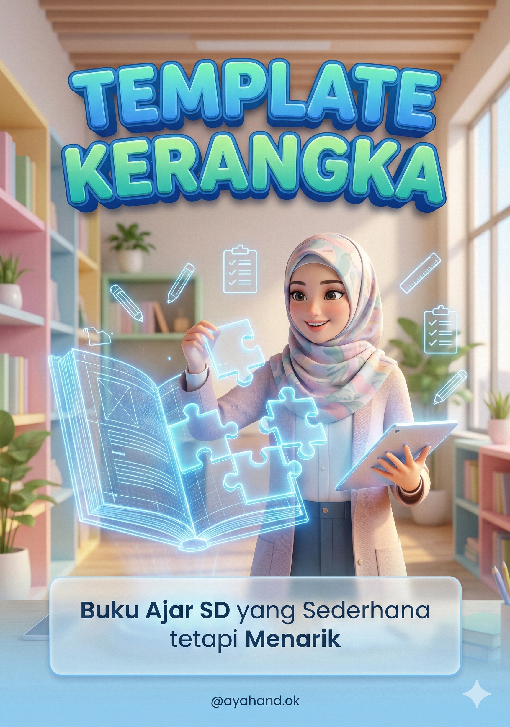 Template Kerangka Buku Ajar SD yang Sederhana tetapi Menarik