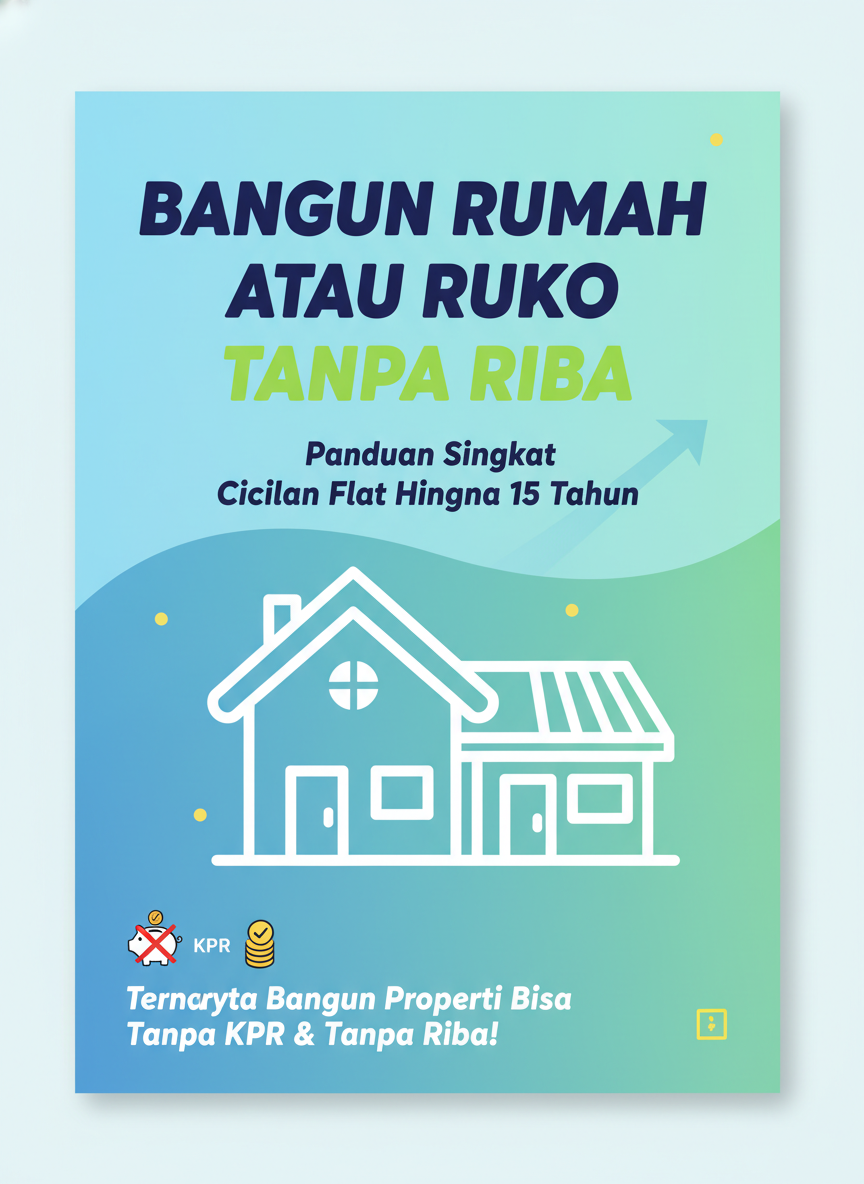 Bangun Rumah atau Ruko Tanpa Riba: Panduan Singkat Cicilan Flat Hingga 15 Tahun